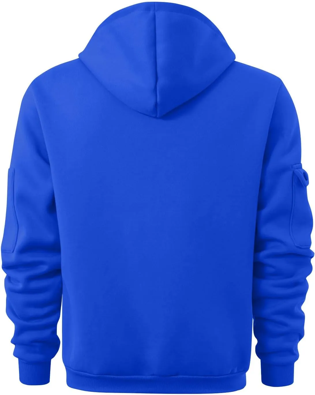 Tactical Hoodies for Men Comfy Quarter Zip Pullover with Multi Pockets Vintage Fleece Drawstring Hooded Sweatshirt
