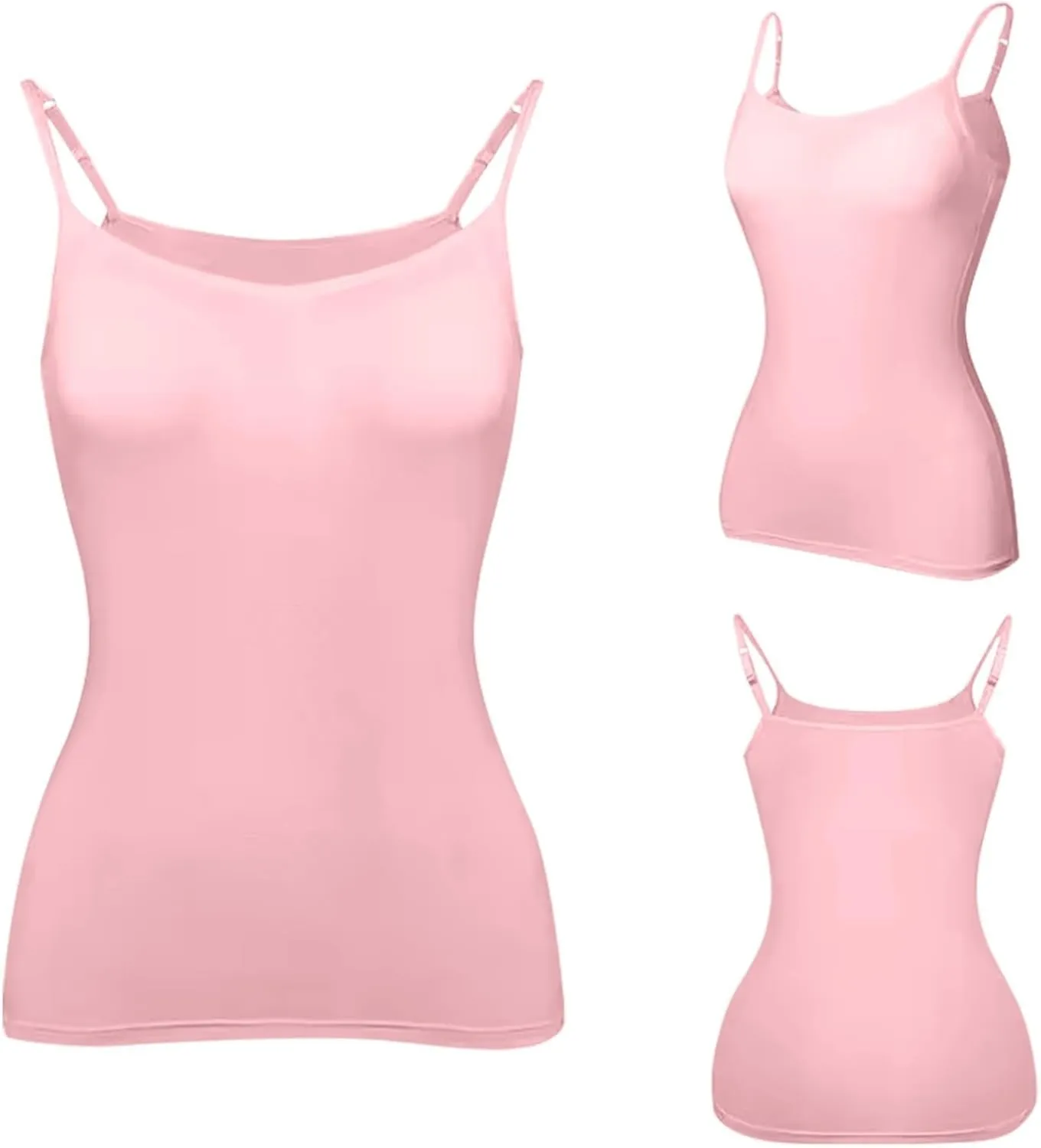 Tank Top with Built in Bra for Women Adjustable Spaghetti Strap Cami Tanks Padded Comfy Yoga Tops Sleeveless Basic Tops