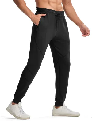 TBMPOY Men's Sweatpants with Zipper Pockets Lightweight Joggers Slim Fit Athletic Pants for Track Running Workout