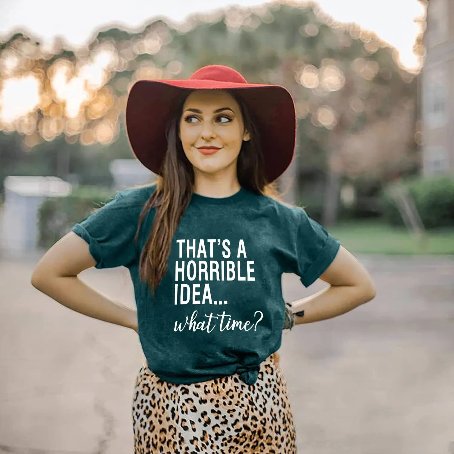 Thats A Horrible Idea What Time T Shirt Womens Cute Funny Saying Letter Print Party Shirt Graphic Tee Tops