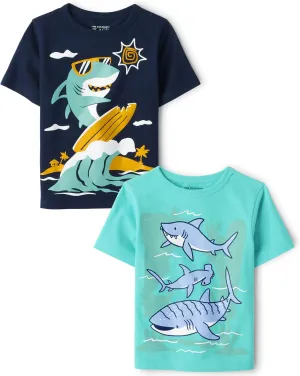 The Children's Place Baby and Toddler Boys' Animal Short Sleeve Graphic T-Shirts, Multipack