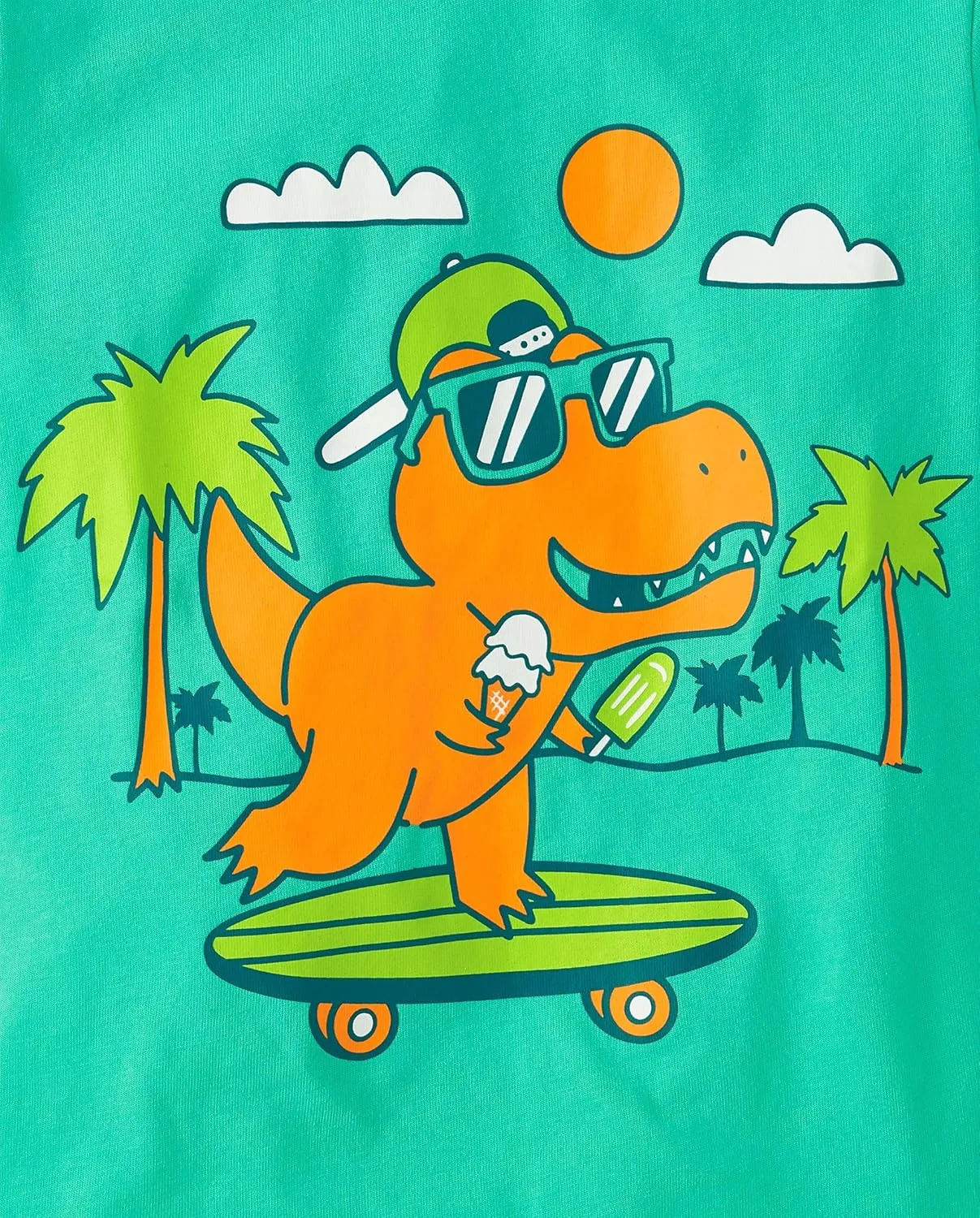 The Children's Place Baby and Toddler Boys' Dino Short Sleeve Graphic T-Shirts, Multipack