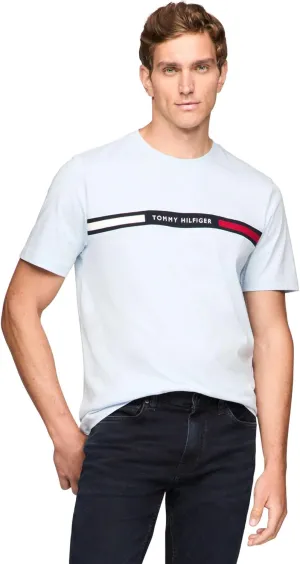 Tommy Hilfiger Men's Short Sleeve Cotton Graphic T-Shirts with Signature Stripe Logo, Also Available in Big & Tall