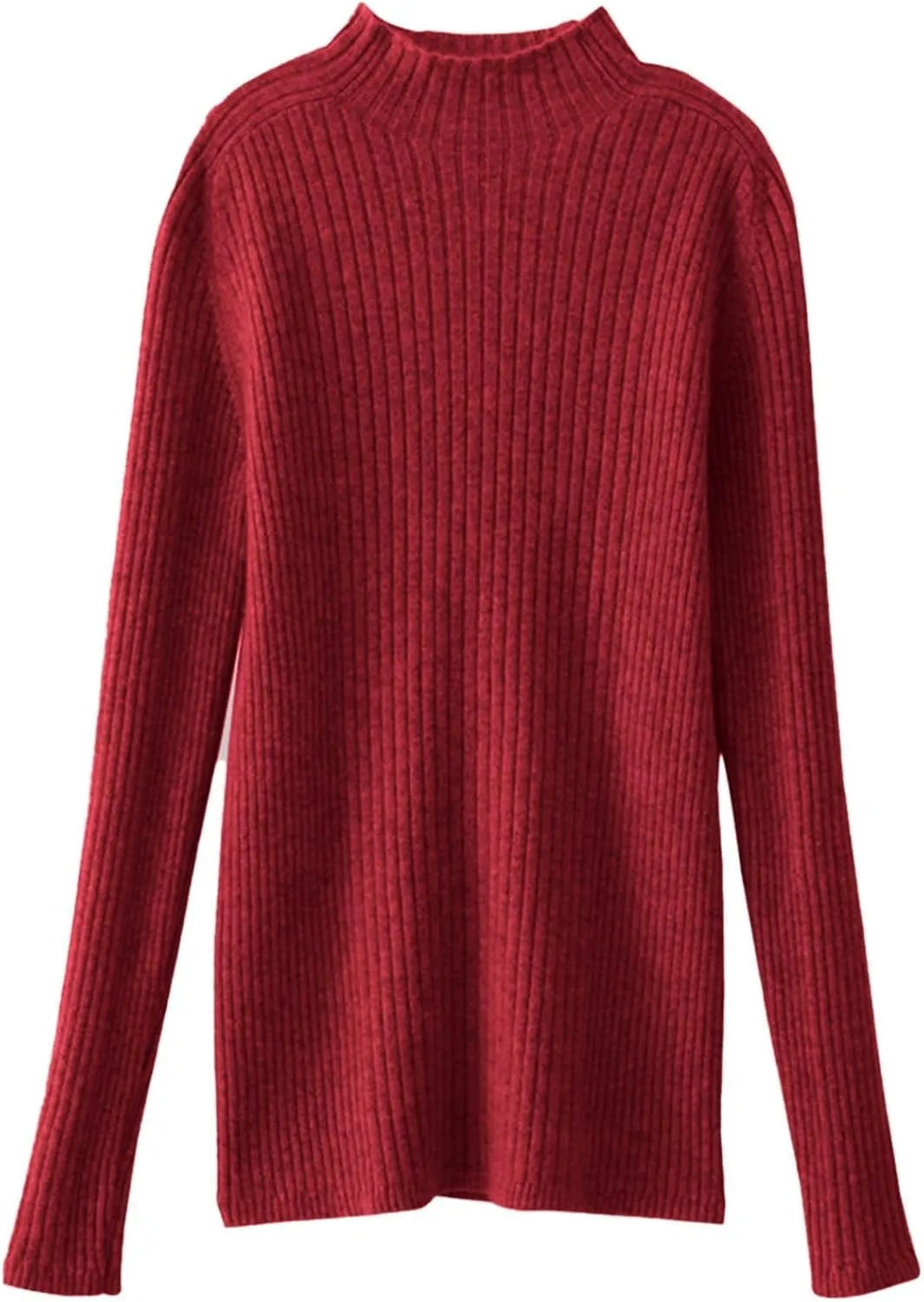 Turtle Necks Tops for Women Ribbed Knitted Sweater Plus Size Casual Sweater Winter Fashion Tops Solid Color Sweater