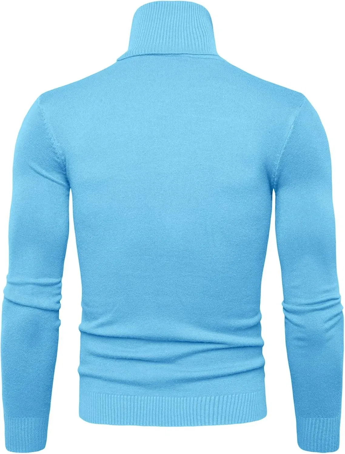 Turtleneck Men Men's Solid Long Sleeve Ribbed Slim Fit Baselayer Knitted Pullover Turtleneck Sweater T-Shirts Shirts
