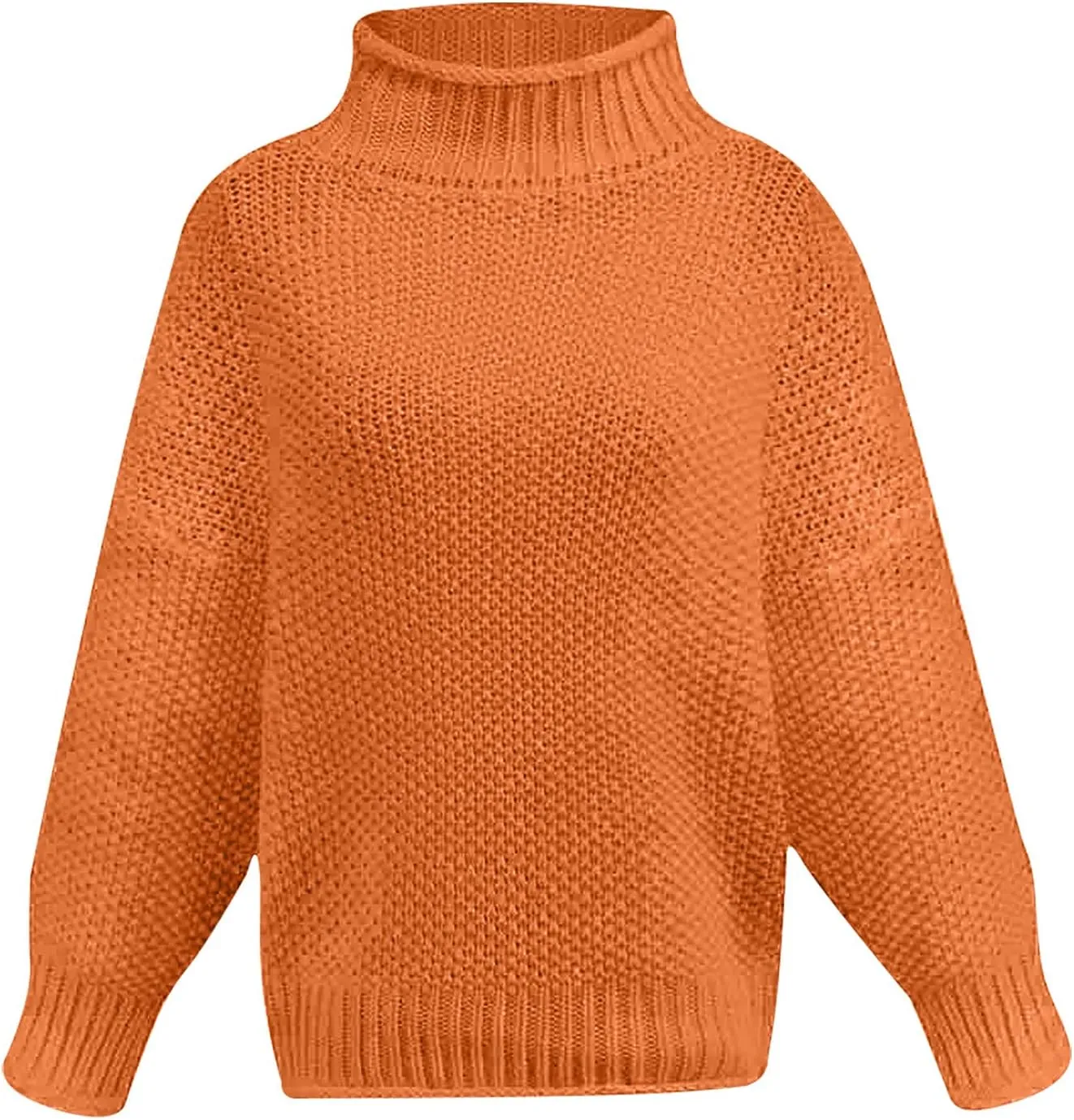 Turtleneck Sweater Women Solid Color Long Sleeve Sweater Casual Trendy Sweater Winter Thermal Sweater Blouse