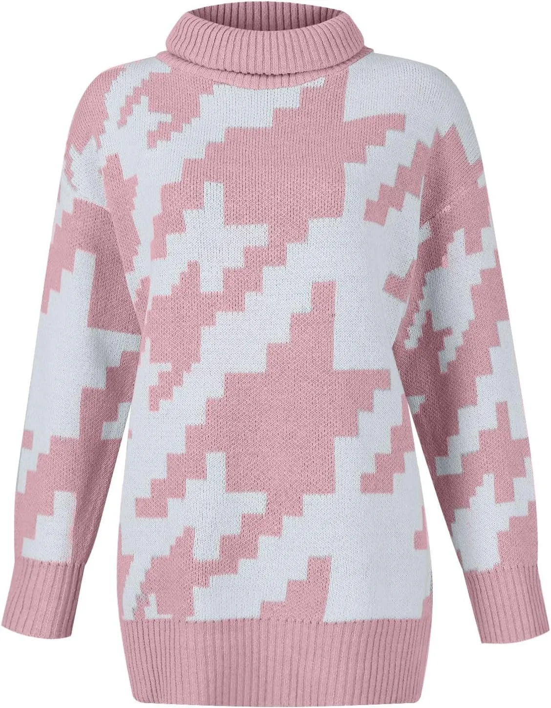 Ugly Christmas Sweater Plus Size Women Funny Knitted Ribbed Pullover Long Sleeve Crew Neck Jumper Tops Plus Size