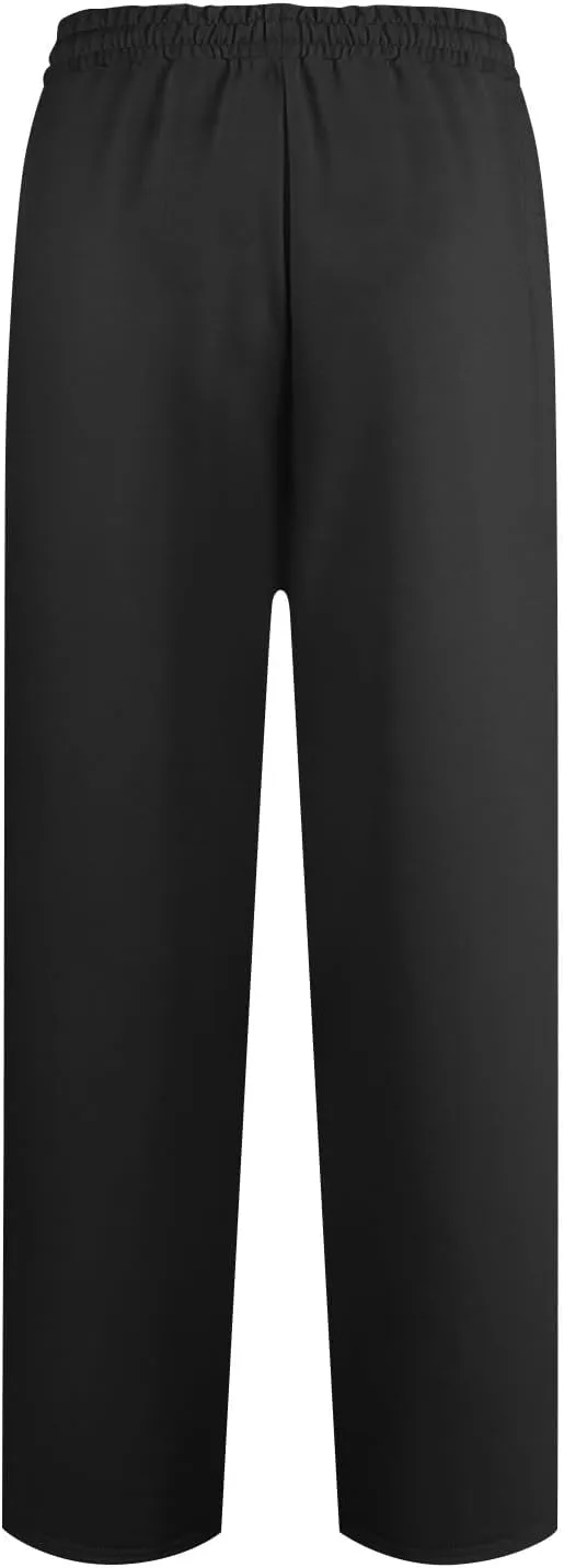 Wide Leg Sweatpants Women Baggy High Waisted Drawstring Joggers with Pockets Trendy Fleece Track Pants