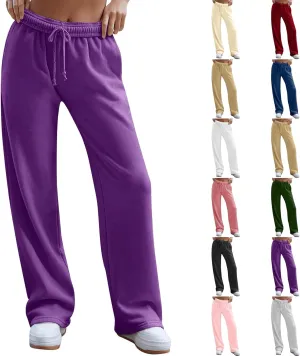 Wide Leg Sweatpants Women Baggy Low Rise Wide Leg Pants Casual Workout Athletic Track Sweatpants with Pockets