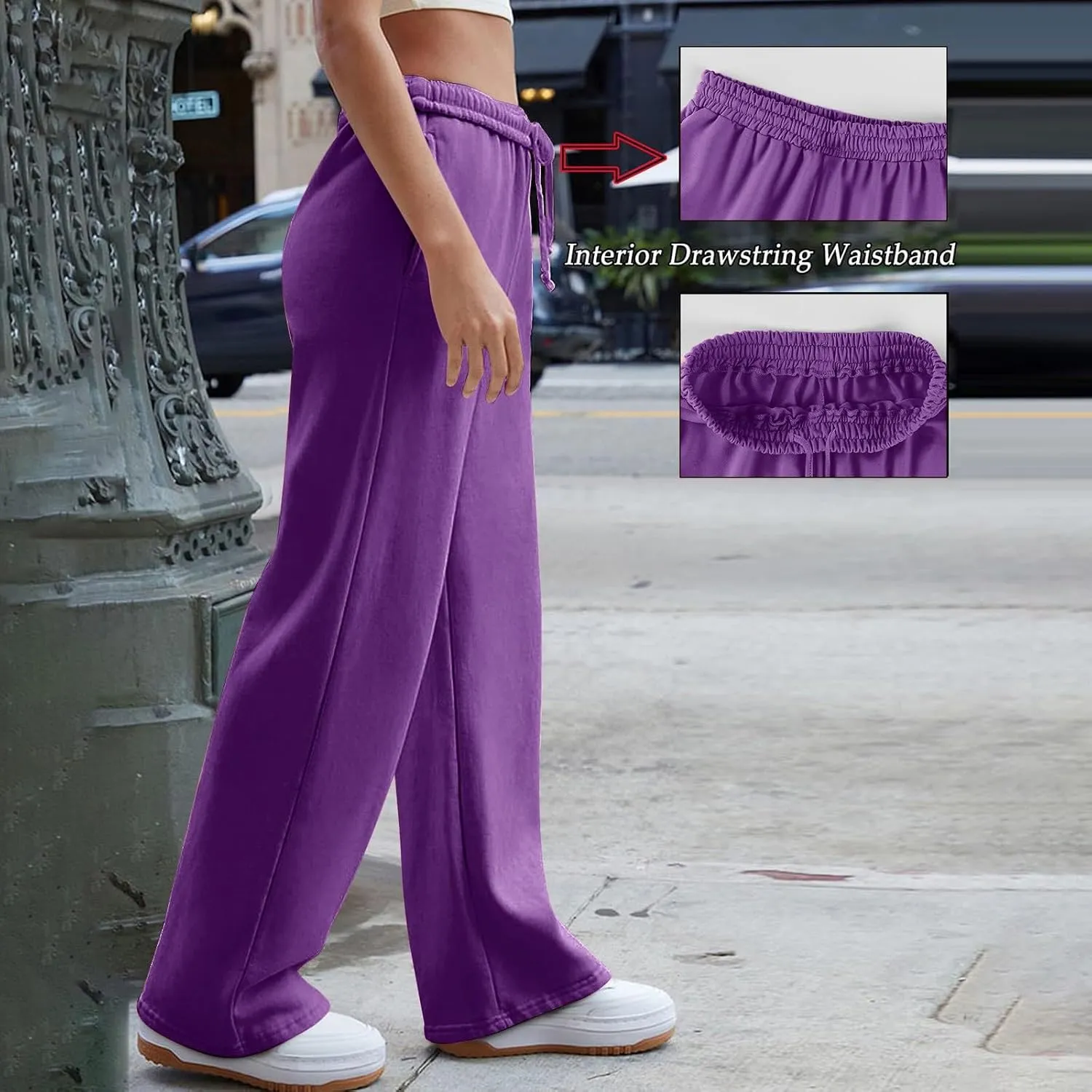 Wide Leg Sweatpants Women Baggy Low Rise Wide Leg Pants Casual Workout Athletic Track Sweatpants with Pockets