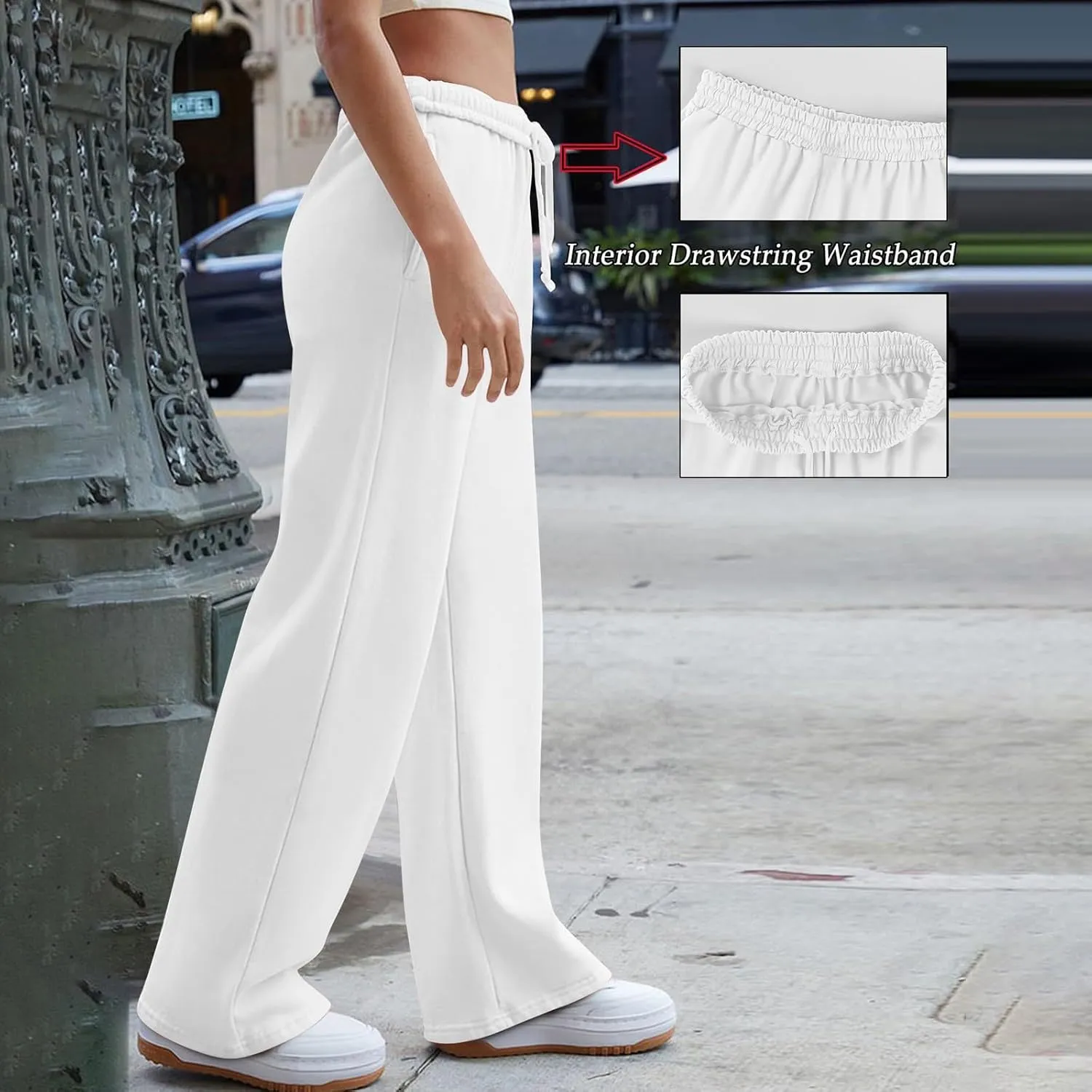 Wide Leg Sweatpants Women Baggy Low Rise Wide Leg Pants Casual Workout Athletic Track Sweatpants with Pockets