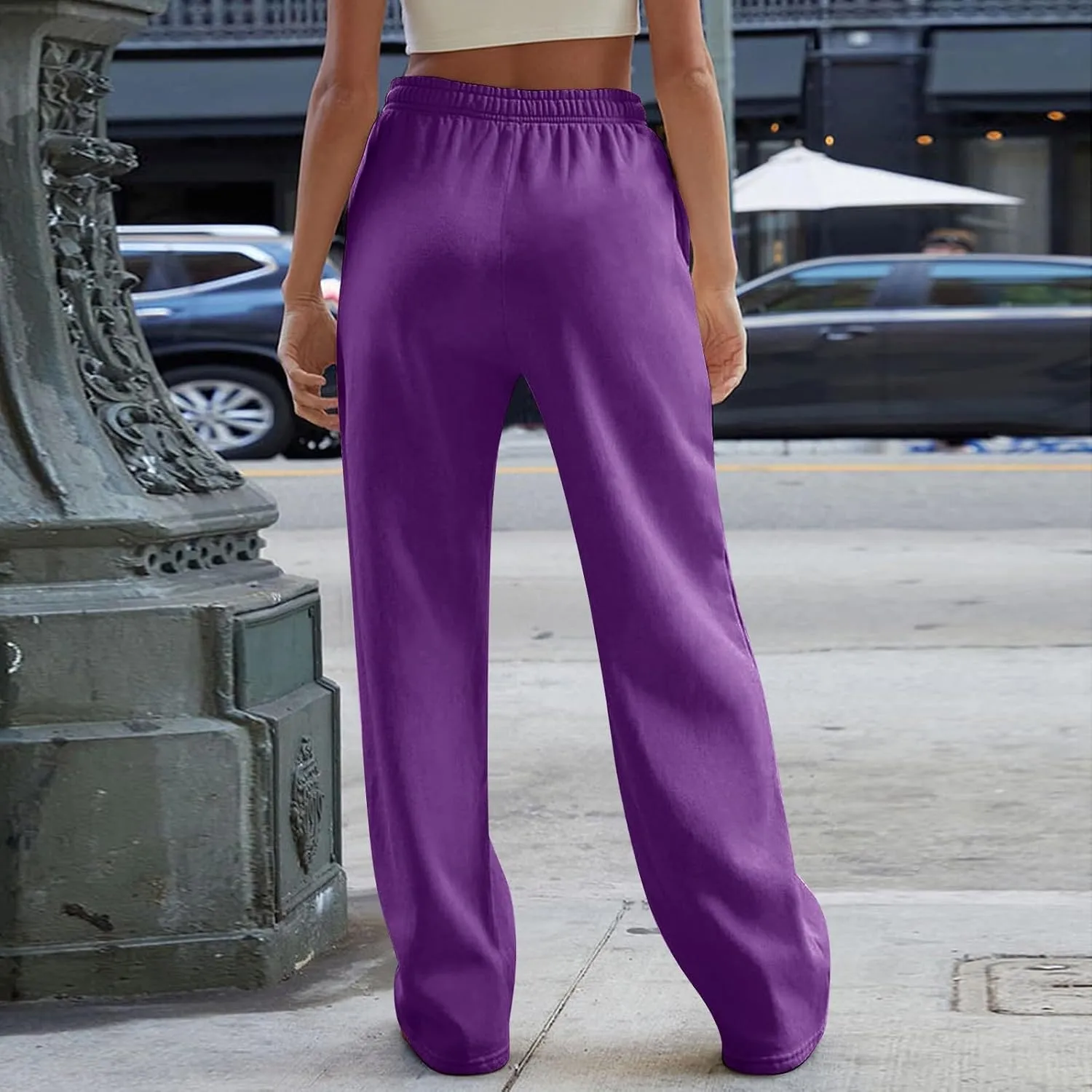 Wide Leg Sweatpants Women Baggy Low Rise Wide Leg Pants Casual Workout Athletic Track Sweatpants with Pockets