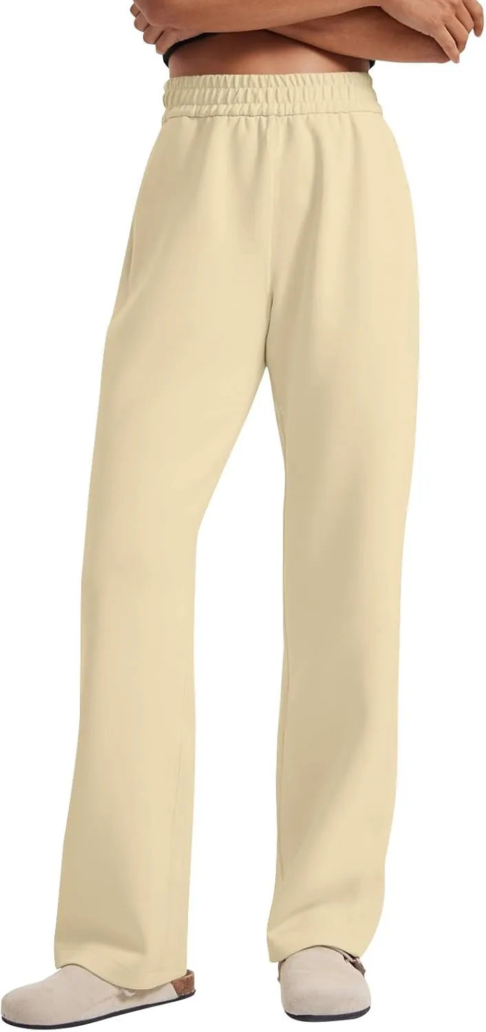 Wide Leg Sweatpants Women Modal Drawstring High Waisted Lounge Pants Travel Casual Sweat Pants with Pockets