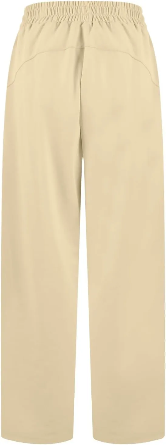 Wide Leg Sweatpants Women Modal Drawstring High Waisted Lounge Pants Travel Casual Sweat Pants with Pockets