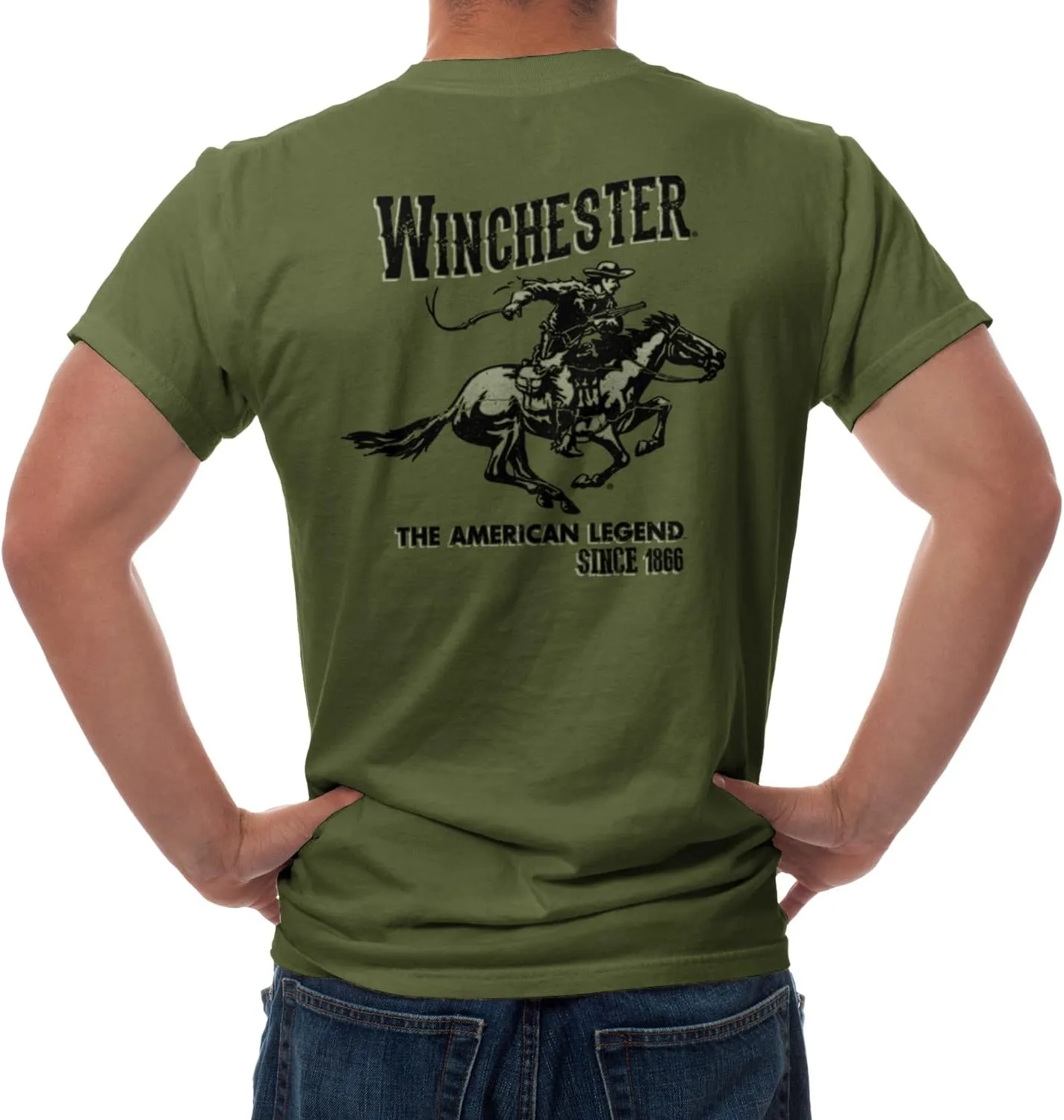 Winchester Official Vintage Horse and Rider Graphic T-Shirts for Men