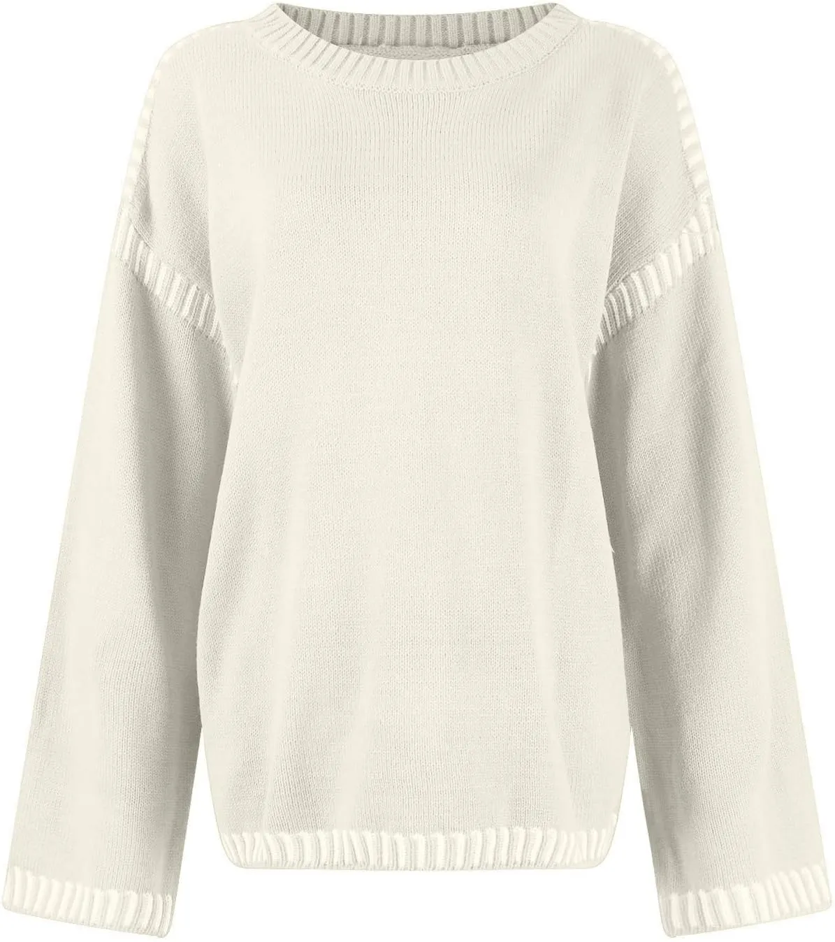 Women Knitted Sweater Chunky Y2k Drop Shoulder Pullover Cute Warm Jumper Crochet Fall Winter Knitted Outfits