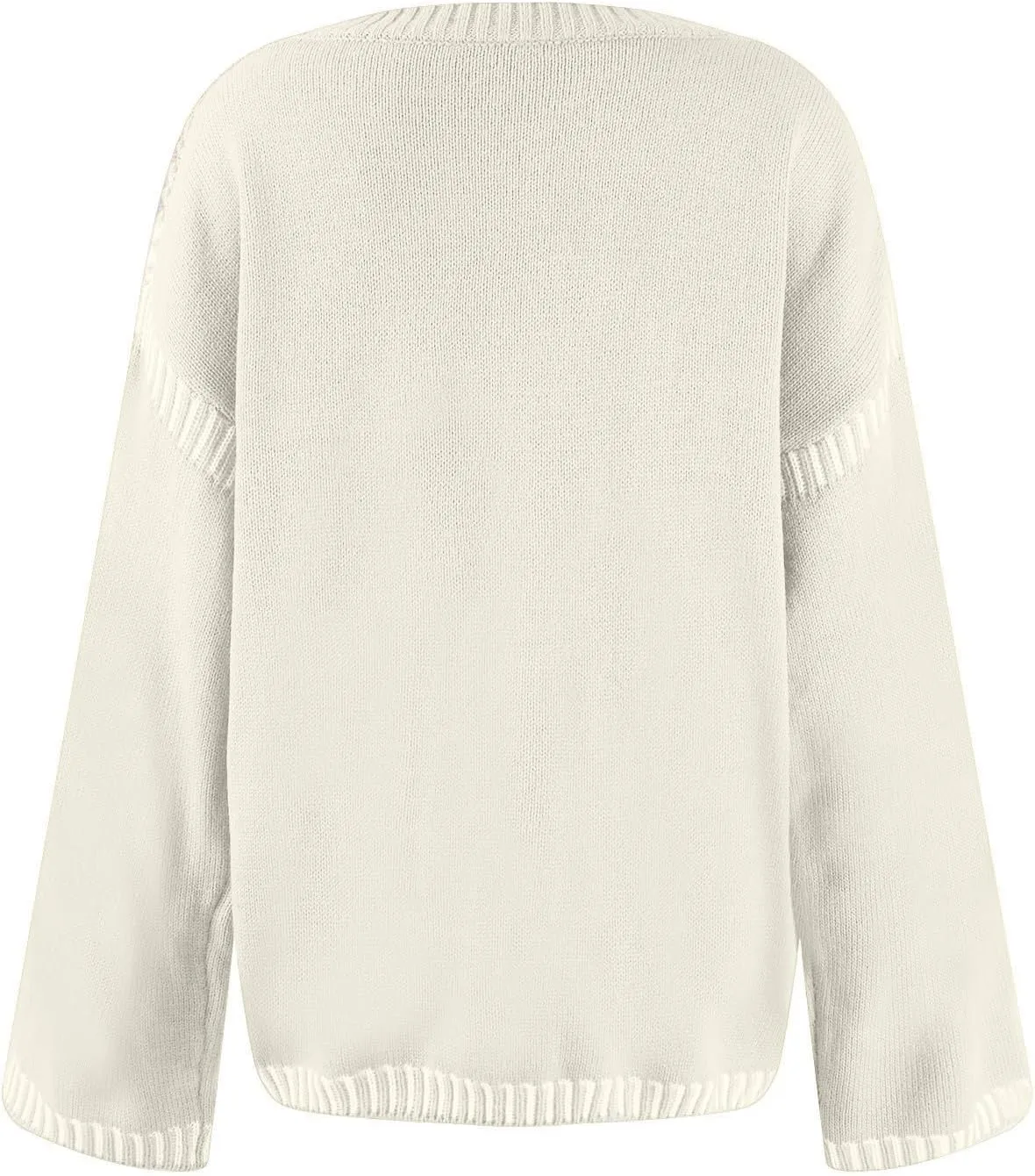 Women Knitted Sweater Chunky Y2k Drop Shoulder Pullover Cute Warm Jumper Crochet Fall Winter Knitted Outfits