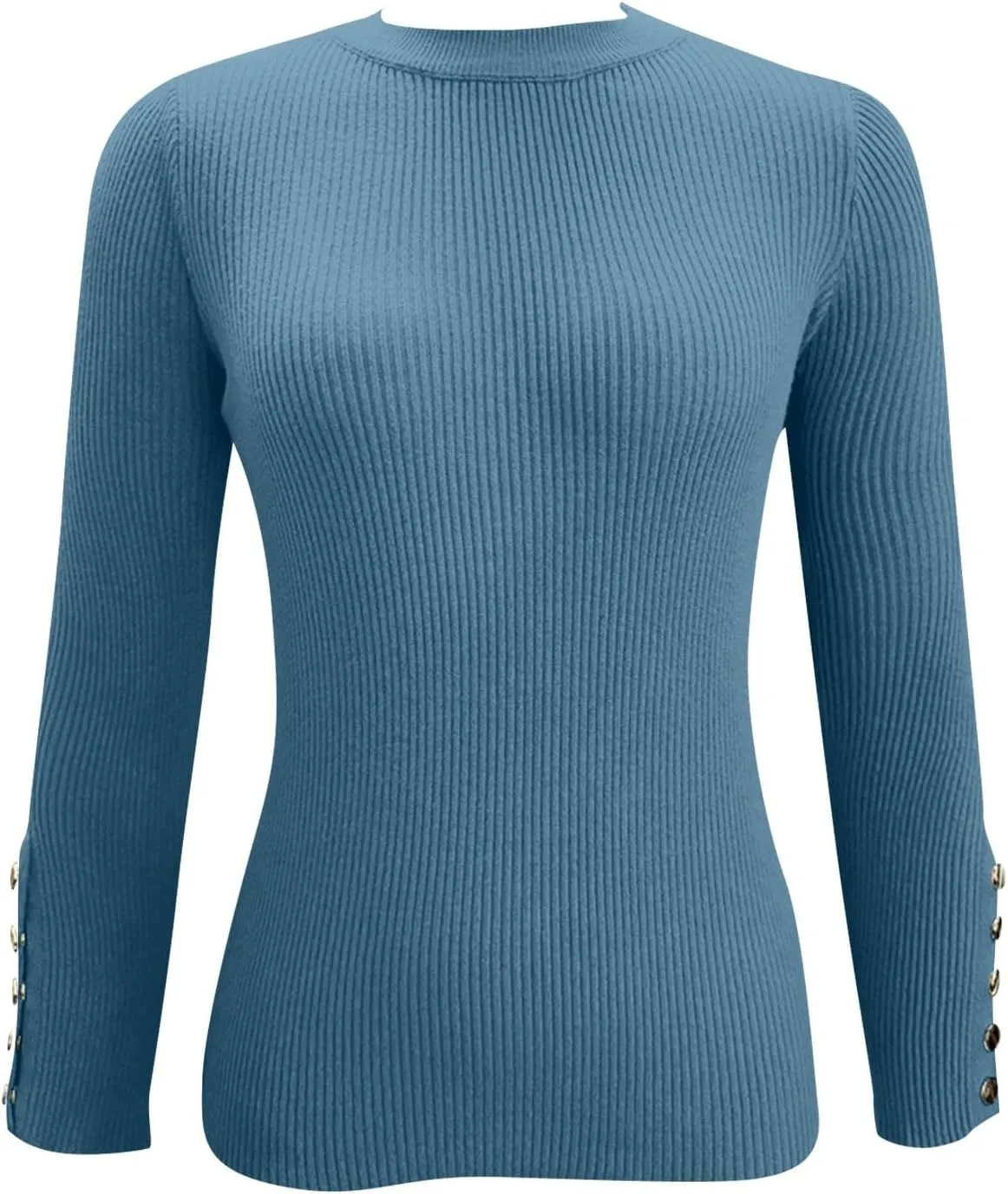 Women Mock Neck Tops Rib Knit Button Down Going Out Tops Long Sleeve Winter for Curvy Sweaters Fall Top Gym Clothes