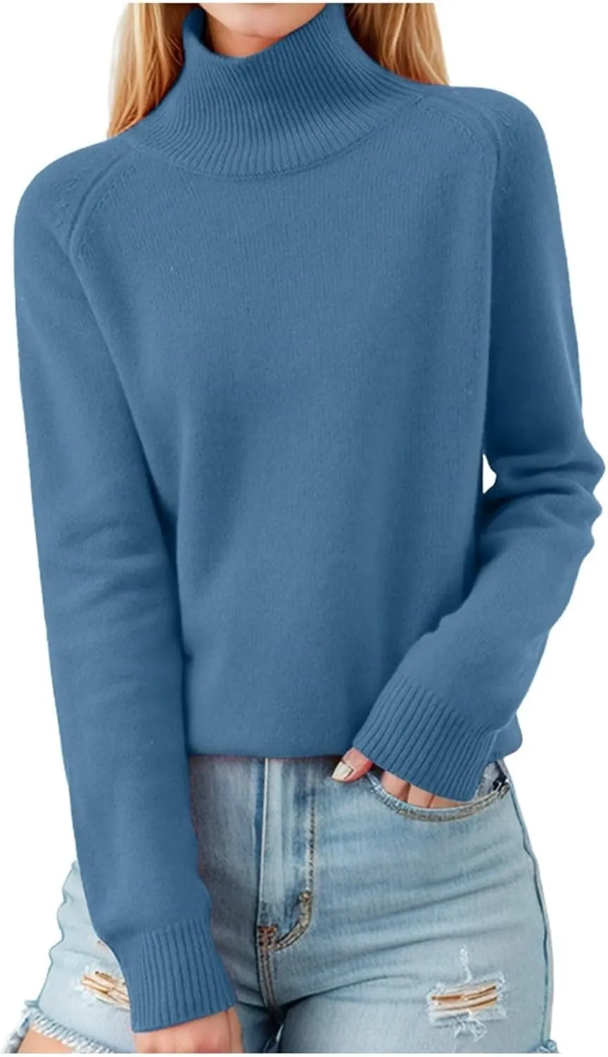 Women Oversized Turtleneck Sweaters Casual Solid Jumper Ribbed Knit Long Sleeve Pullover Daily Tops Fall Outfits