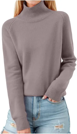 Women Oversized Turtleneck Sweaters Casual Solid Jumper Ribbed Knit Long Sleeve Pullover Daily Tops Fall Outfits