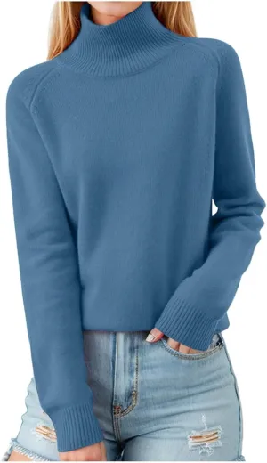 Women Oversized Turtleneck Sweaters Casual Solid Jumper Ribbed Knit Long Sleeve Pullover Daily Tops Fall Outfits