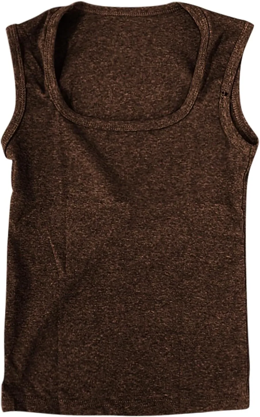 Women Ribbed Tank Top Knitted Pleated Square Neck Sleeveless Basic Fitted Crop T Shirts Y2K Vest Loose Fit Blouse