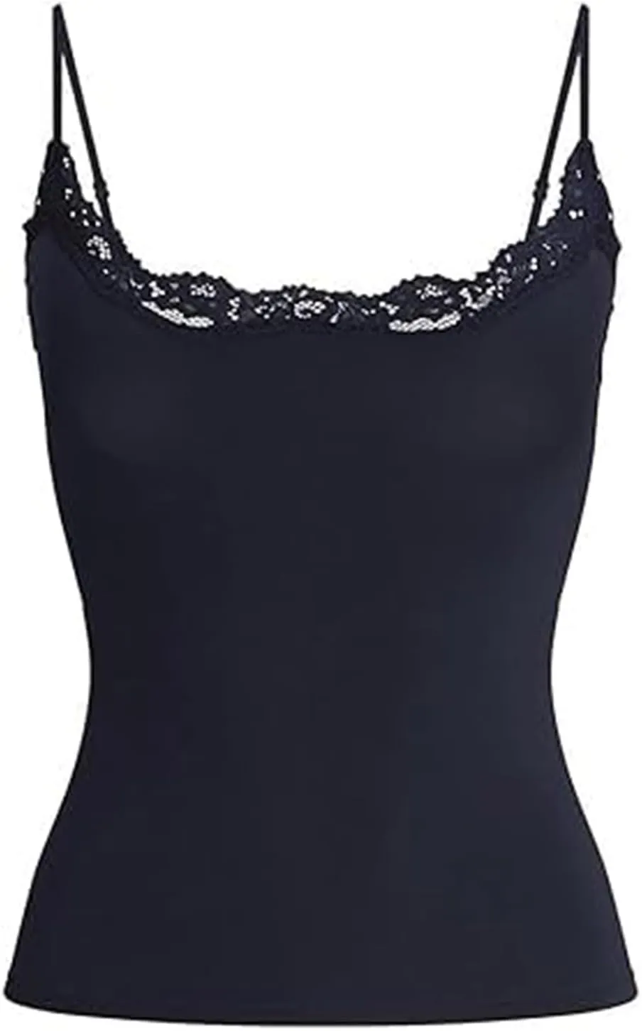 Women Sexy Lace Tank Top Square Neck Slim Fit Sleeveless Spaghetti Strap Y2K Tops Summer Going Out Crop Vest