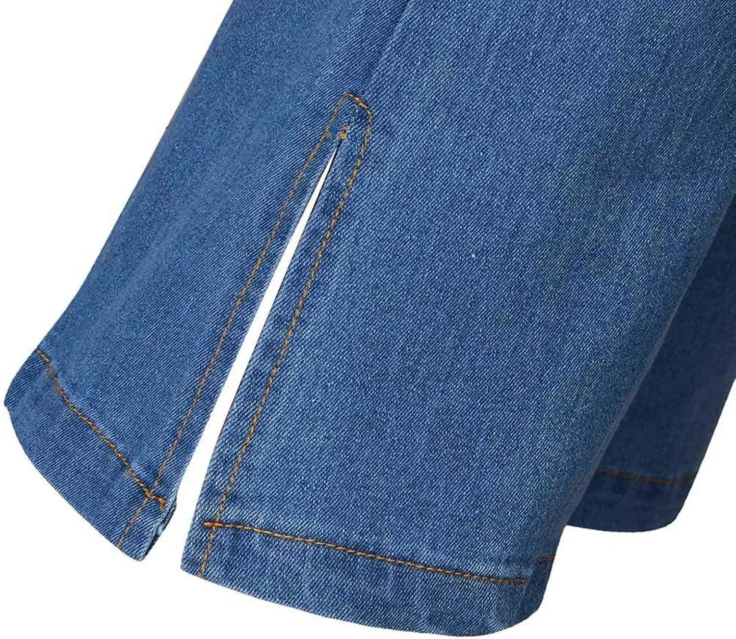 Women Sexy Ripped Hip Lift Denim Pants Bell Bottom Jeans Casual High Waisted Flare Jeans with Classic Wide Leg Pants