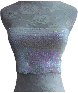 Women Sparkly Sequin Tube Top Stretchy Sleeveless Mermaid Crop Strapless Metallic Sexy Bra Top for Party Clubwear