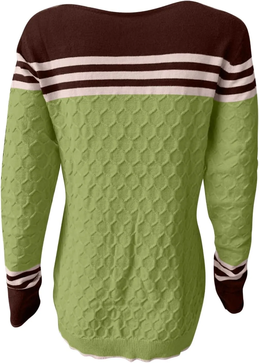 Women Trendy Jumper Striped Pullover Sweater Casual Lightweight Knit Tops Soft Fall Cable Sweaters Knitwear Shirts