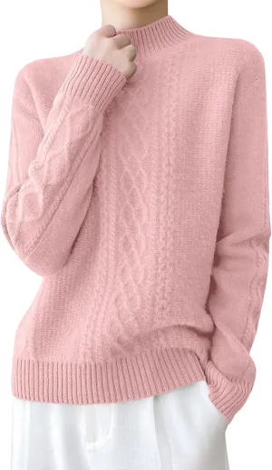 Women's 2024 Fall Mock Neck Long Sleeve Y2k Sweater Ribbed Knit Oversized Drop Shoulder Pullover Top Plus Size