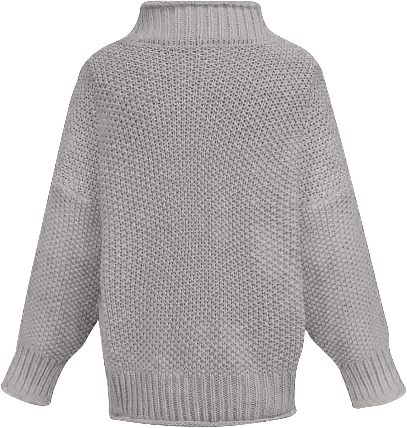 Womens Black Turtleneck Sweater Long Sleeve Casual Sweater Winter Trendy Sweater Loose Fitting Sweater Blouse
