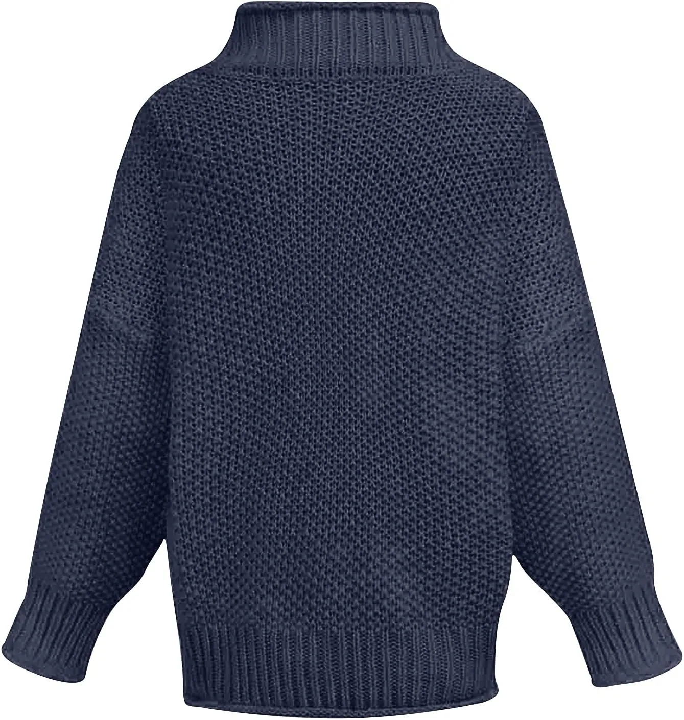 Womens Black Turtleneck Sweater Long Sleeve Casual Sweater Winter Trendy Sweater Loose Fitting Sweater Blouse