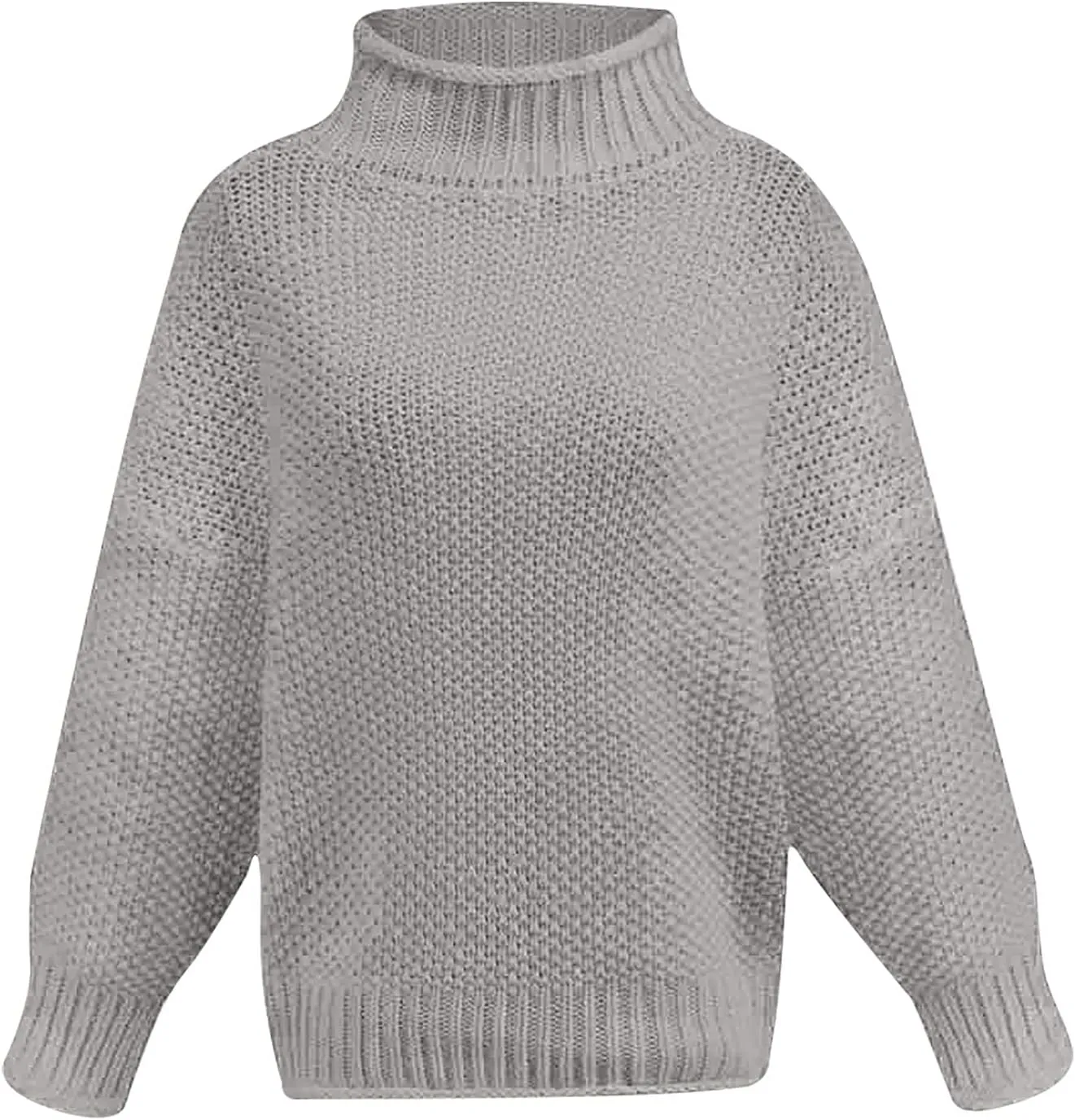 Womens Black Turtleneck Sweater Long Sleeve Casual Sweater Winter Trendy Sweater Loose Fitting Sweater Blouse