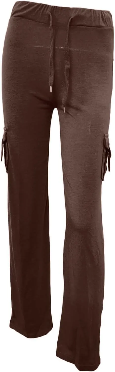 Women's Cargo Pants Relaxed Fit Joggers Pants Elastic Waist Outdoor Hiking Pants Casual Straight Wide Leg Sweatpants