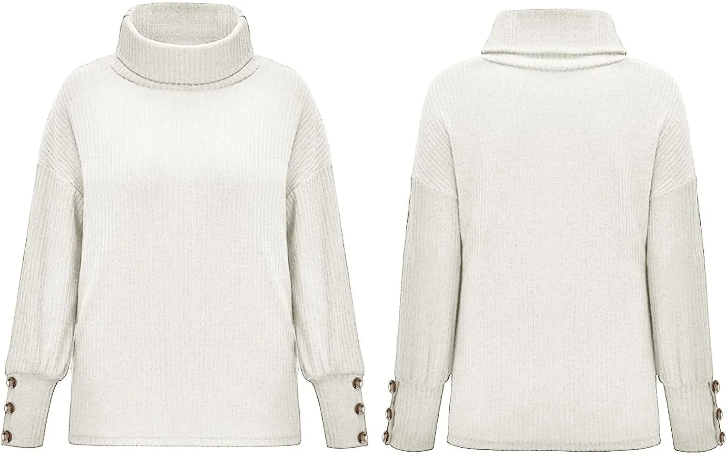 Womens Chunky Knit Sweater Turtleneck Long Sleeve Top Long Sleeve Casual Sweater Sweaters for Trendy Fall Fashion