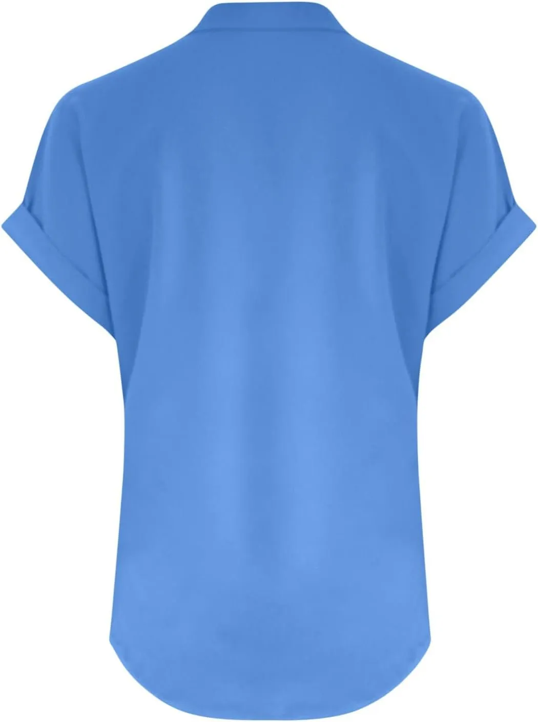 Women's Cotton Linen Shirts Summer Short Sleeve Roll Up Loose Casual Blouse V Neck Solid Button Down Trendy Tees Top