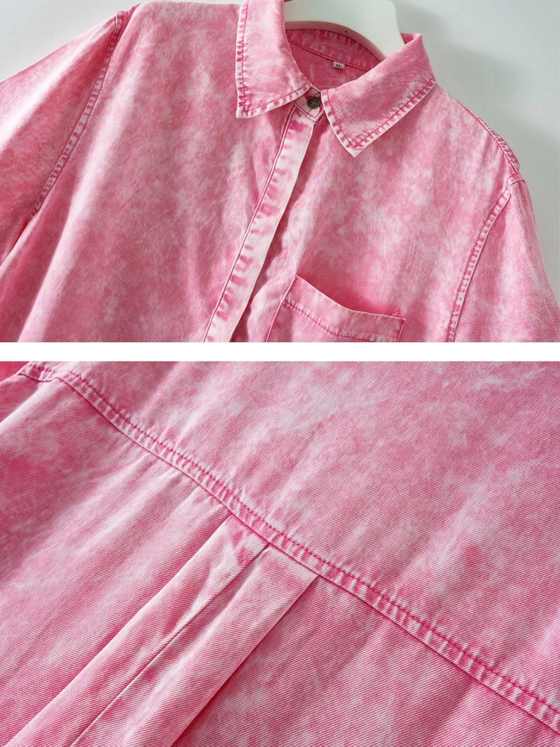 Women's Denim Shirt Dress Short Sleeve V Neck Casual T Shirt Cover Up Jean Dress Frayed Hem Dress with Pocket
