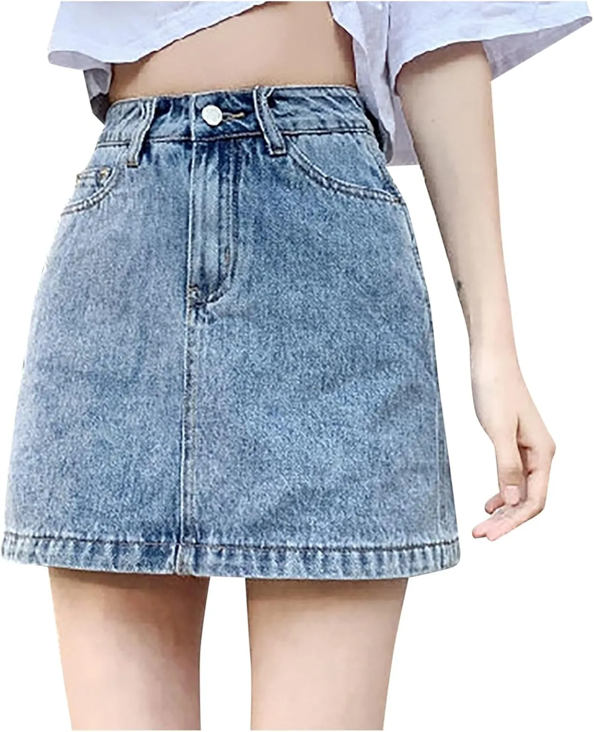 Womens Denim Skirts Trendy High Waisted Casual Stretchy Baggy Teen Girls Summer Slim Fit Y2k Relaxed Fit Jean Shorts