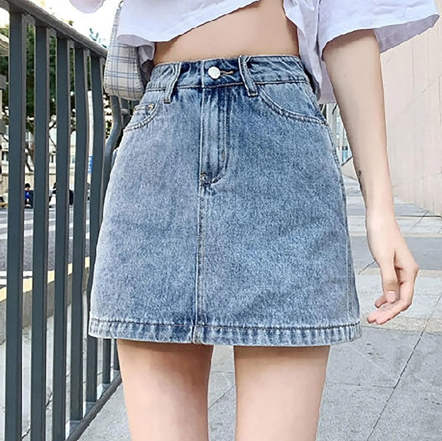 Womens Denim Skirts Trendy High Waisted Casual Stretchy Baggy Teen Girls Summer Slim Fit Y2k Relaxed Fit Jean Shorts