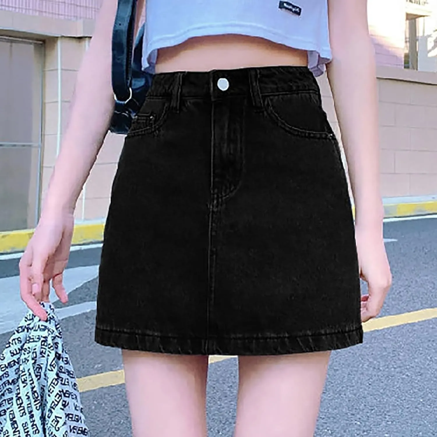 Womens Denim Skirts Trendy High Waisted Casual Stretchy Baggy Teen Girls Summer Slim Fit Y2k Relaxed Fit Jean Shorts