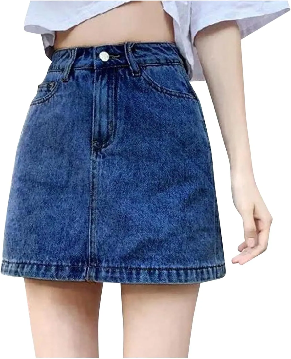 Womens Denim Skirts Trendy High Waisted Casual Stretchy Baggy Teen Girls Summer Slim Fit Y2k Relaxed Fit Jean Shorts