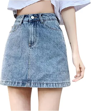 Womens Denim Skirts Trendy High Waisted Casual Stretchy Baggy Teen Girls Summer Slim Fit Y2k Relaxed Fit Jean Shorts
