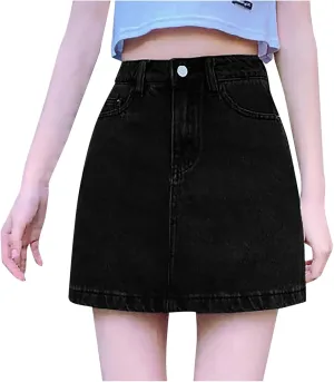 Womens Denim Skirts Trendy High Waisted Casual Stretchy Baggy Teen Girls Summer Slim Fit Y2k Relaxed Fit Jean Shorts