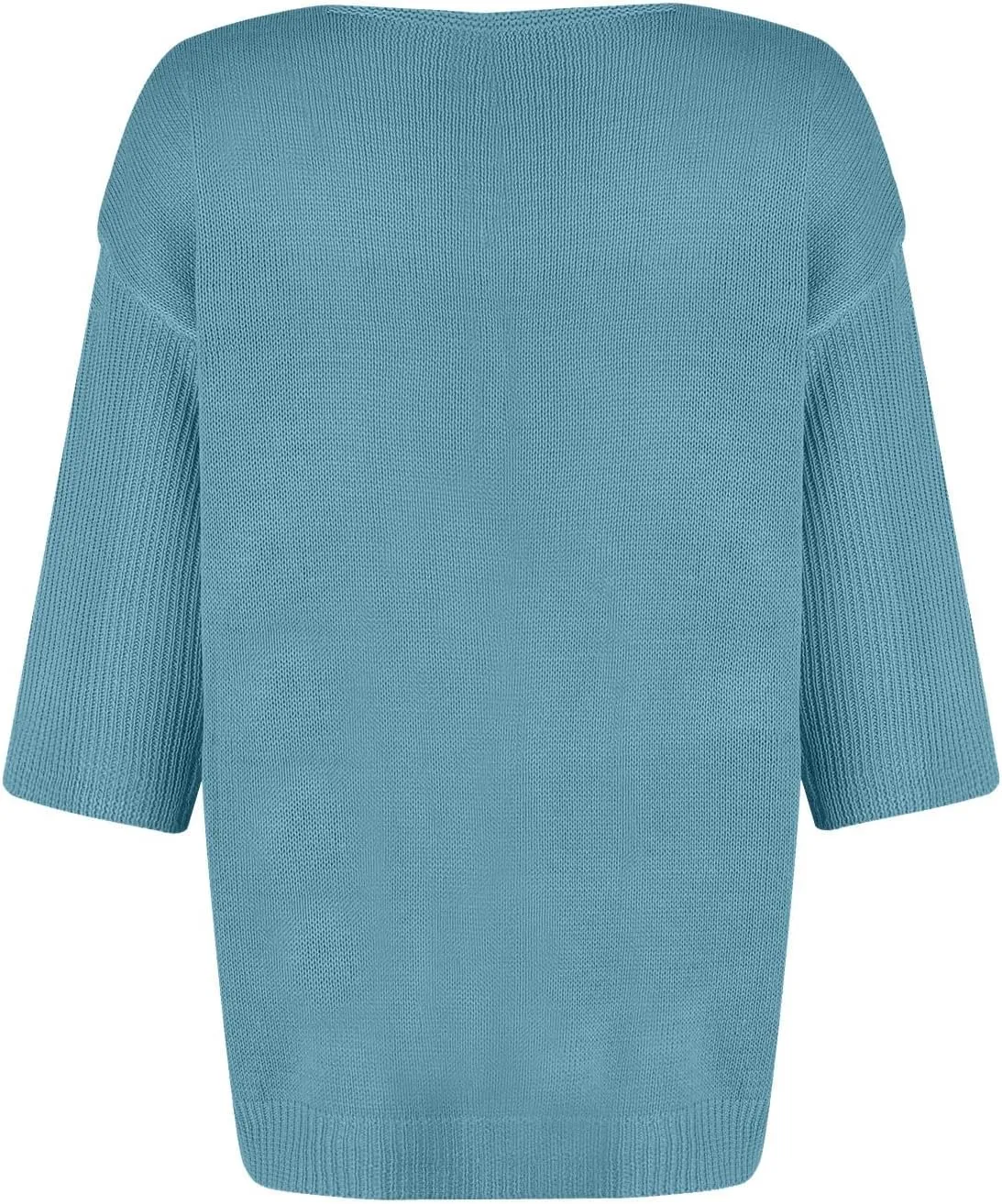 Women's Fall 3/4 Sleeve Sweaters 2024 Casual Crewneck Ribbed Knit Flower Striped Loose Pullover Tops Plus Size