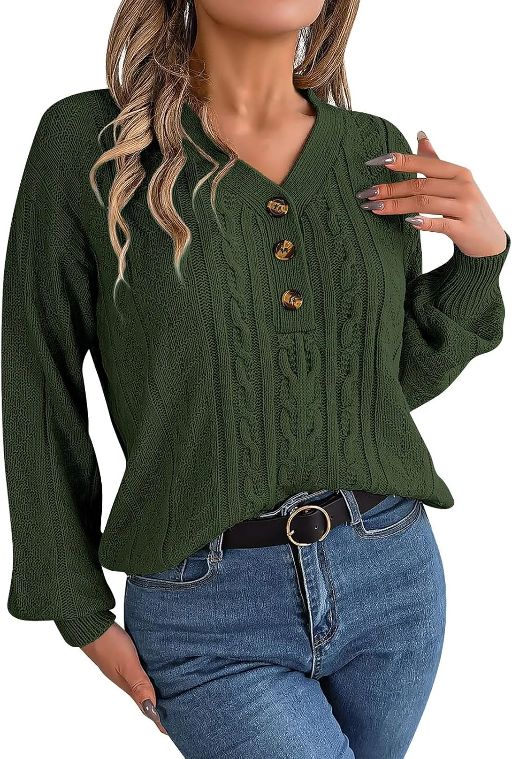 Womens Fall Clothes 2024 Winter Crewneck Striped Pullover Sweaters V Neck Lightweight Long Sleeve Blouse Top
