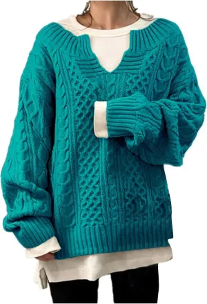Women's Fall Sweaters 2025 Winter Fashion Warm Long Sleeve New Sweater Knitted Hemp Pattern Casual Sweaters, S-3XL