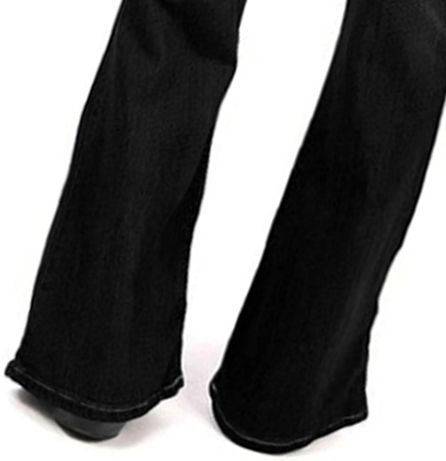 Women's Fringe Washed Bootleg Jeans Ripped Flare Low Rise Fitted Denim Pants Classic Stretch Curvy Bootcut Jeans