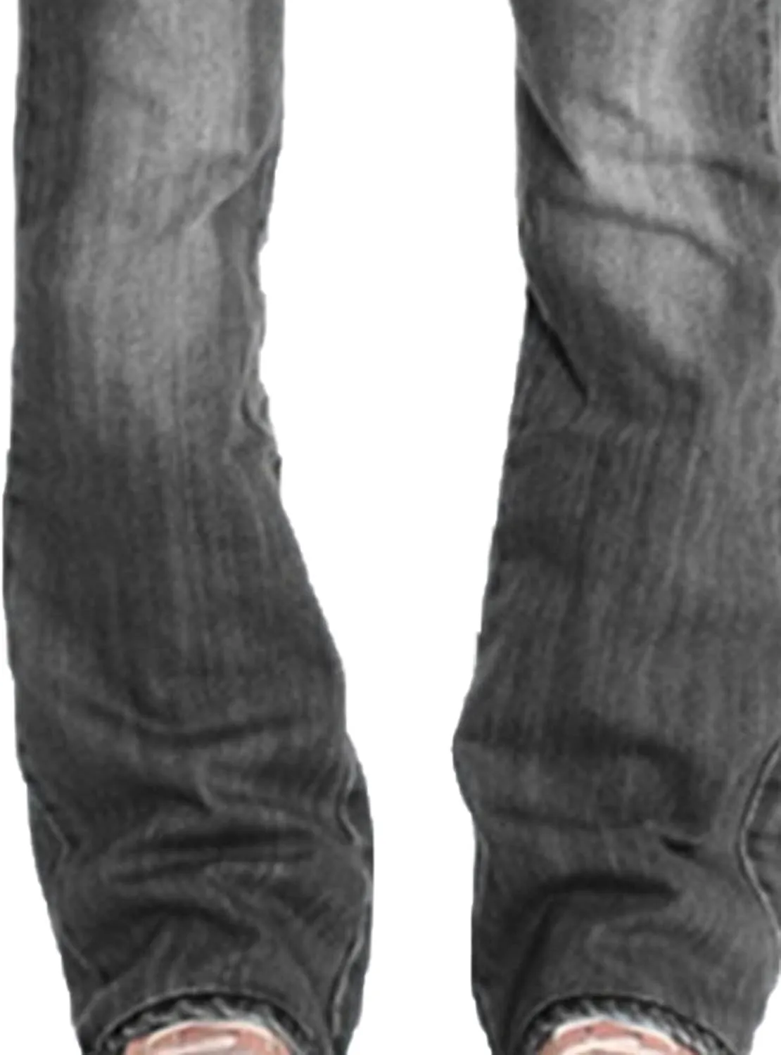 Women's Fringe Washed Bootleg Jeans Ripped Flare Low Rise Fitted Denim Pants Classic Stretch Curvy Bootcut Jeans