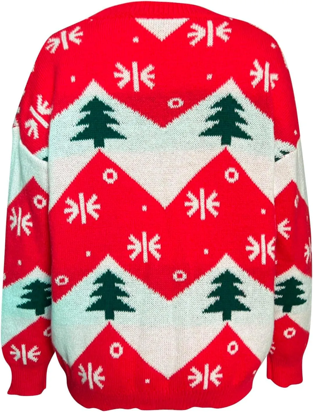 Women's Funny Christmas Tree Ugly Pullover Sweater Snowflake Long Sleeve Shirt Fall Lightweight Blouse Tops